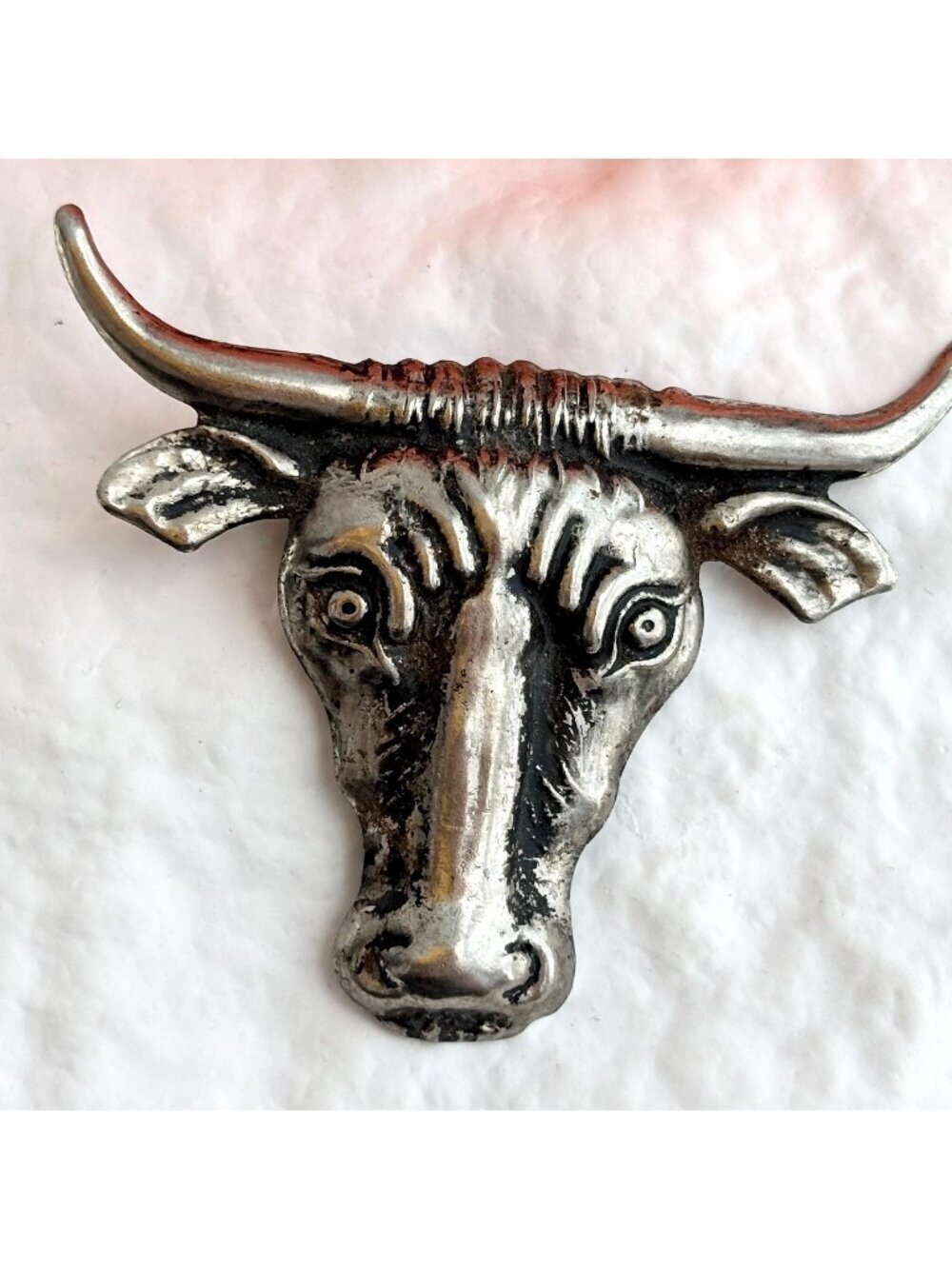 Bull Head Shaped Japanese Buffalo Pin Vintage Costume Jewelry Brooch | Lapel Pin